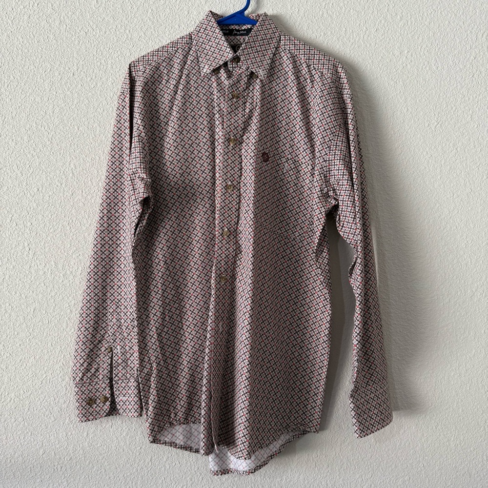 George Straight Collection by Wrangler Red and White Patterned Casual Shirt